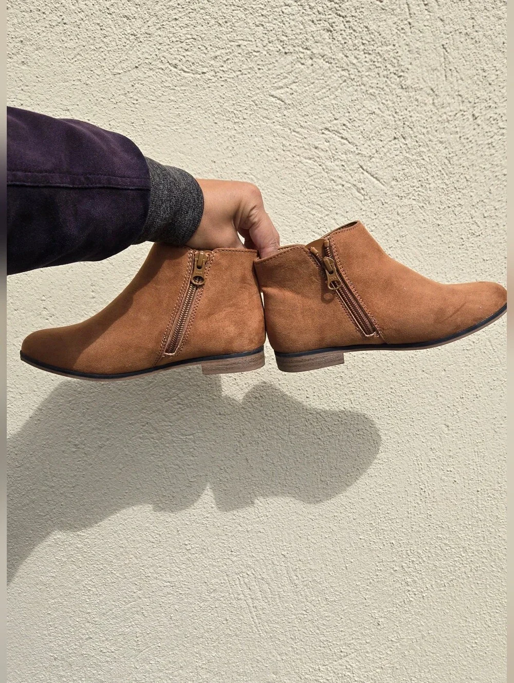 Cat & Jack Girls' Suede Ankle Booties in Tan